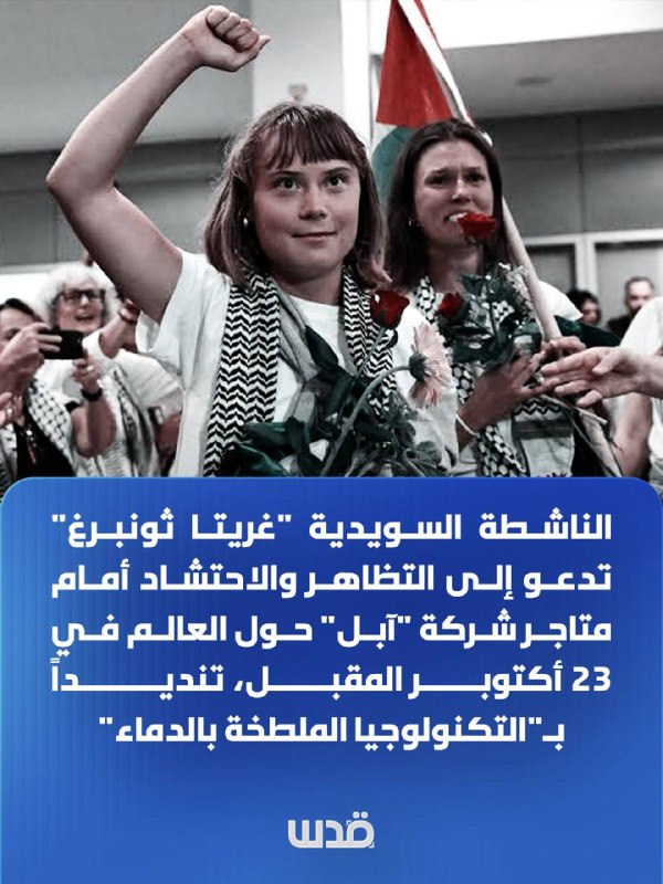Swedish activist Greta Thunberg is calling for demonstrations and gatherings in front of Apple stores around the world on October 23, condemning "blood-stained technology".