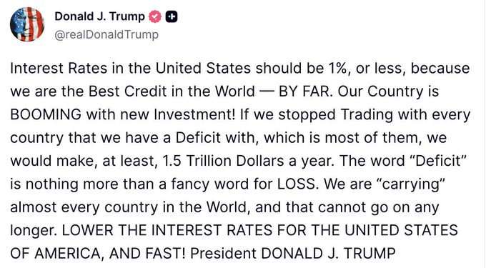 El presidente Trump está pidiendo que las tasas de