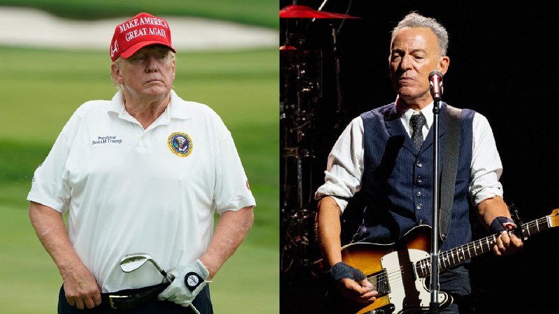 Trump Posts Video of Himself Hitting Bruce Springsteen With a Golf Ball