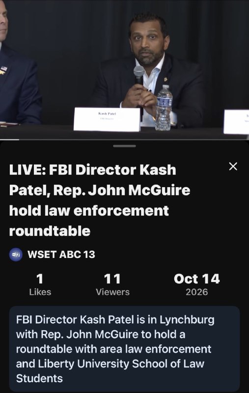 FBI Director Kash Patel was actually at a law enforcement roundtable, contrary to earlier claims that he landed in Russia.