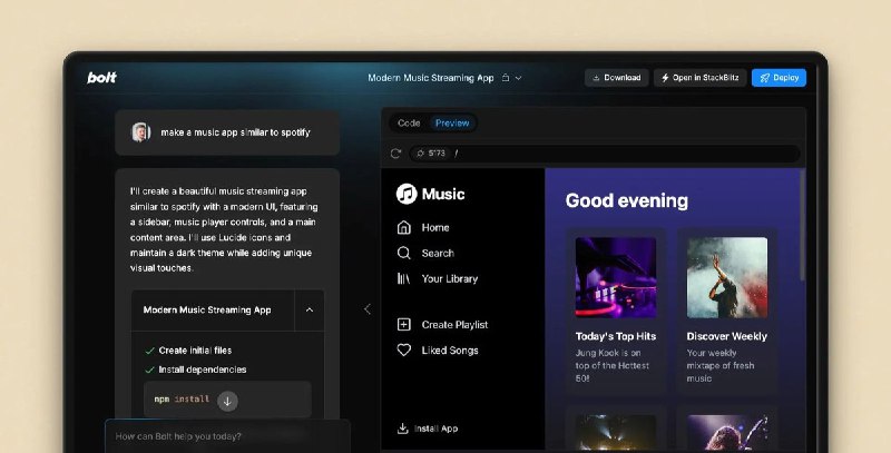Bolt New 的产品和销售数据出来了！- 4周时间，从0到400万美金的 ARR！- 使用的 Claude API 消耗量每天翻倍式增长- 每周有十万人持续使用这种爆发式的增长，核心是因为它解决了一个一直以来的行业难题：Web 是世界上使用最广泛的平台，但开发者却无法在浏览器中构建 Web 应用