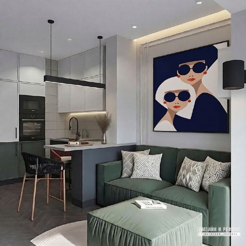 Какой вариант дизайна этой кухни-гостиной вам больше нравится? 1 - - - - - - Дизайн и ремонт - изображение 3 - какой, вариант, дизайна