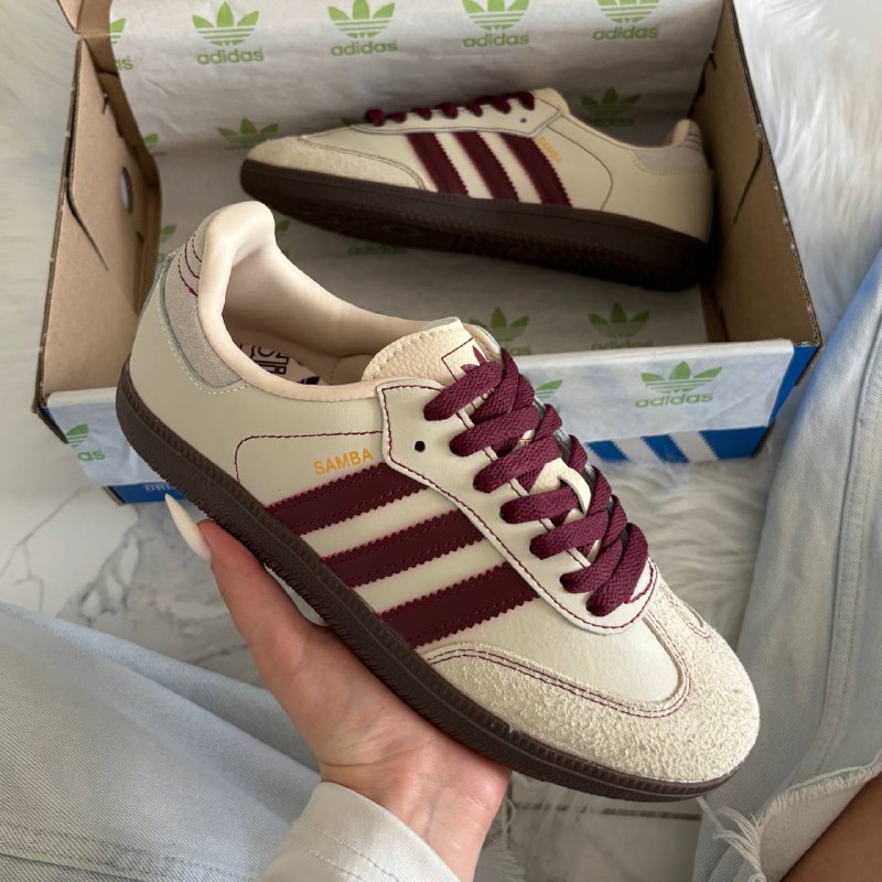Adidas Adidas Wmns Samba OG Wonder White Maroon, фото 2