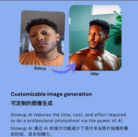 推荐2个类似妙鸭的产品服务：1.Glowup AI：交友网站神奇，可以根据你上传的照片帮你生成在私人飞机、游艇、商务舱等场景的逼真照片，让你在交友网站上让人无法抗拒2.Headshot Pro：根据你的照片帮你生成类似领英上的职场精英专业人像，省去到照相馆化妆换装P图花钱的烦恼推荐2个类似妙鸭的产品服务：1.Glowup AI：交友网站神奇，可以根据你上传的照片帮你生成在私人飞机、游艇、商务舱等场景的逼真照片，让你在交友网站上让人无法抗拒2.Headshot Pro：根据你的照片帮你生成类似领英上的职场精英专业人像，省去到照相馆化妆换装P图花钱的烦恼