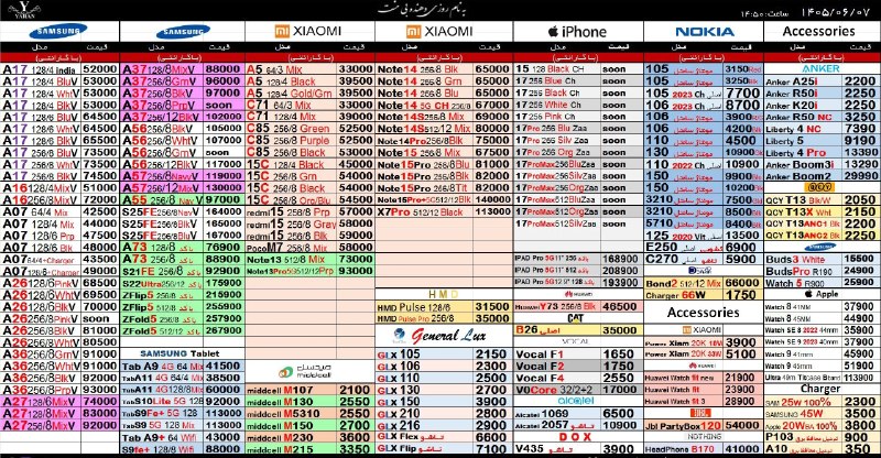 قیمت لحظه ای دلار طلا خودرو: 💲لیست خرید گوشی با گارانتی شرکتی1405/06/07@Dolar_403