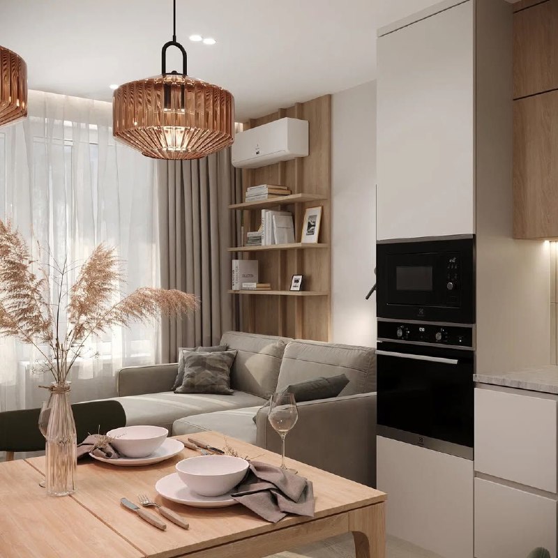 К нам обратились заказчики за разработкой интерьера для части квартиры Перед нами стояла задача создать интерьер в базовых тонах. Кухня-гостиная - ... - изображение 7 - части, квартиры, интерьер