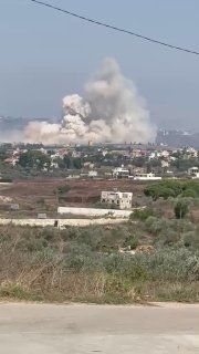 מבצע הפצצה מאסיבי שביצע הכיבוש בעיירה כפר תבנית, דרומית ללבנון.