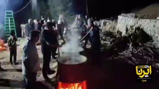הטקס המסורתי של בישול מרק חיטה ביזד