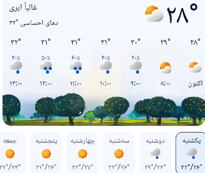 اینجا هادی‌شهر: 🌦 وضعیت آب و هوای امروز هادی‌شهر و پیش بینی ۵روز آینده 🍉 اینجا هادی‌شهر؛مرجع‌رسمی‌خبری‌هادی‌شهر👇🌾 @Inja_Hadishahr