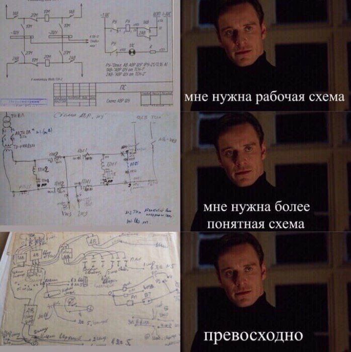 Было дело  схему нарисуешь  а потом не понимаешь  что там написано