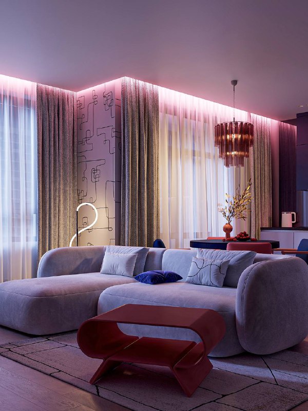 Какая кухня-гостиная из проекта студии ДД вам нравится больше? С бежевым диваном и акцентной стеной с золотыми птицами. С мягким белым диваном, роз... - изображение 4 - диваном, стеной, какая