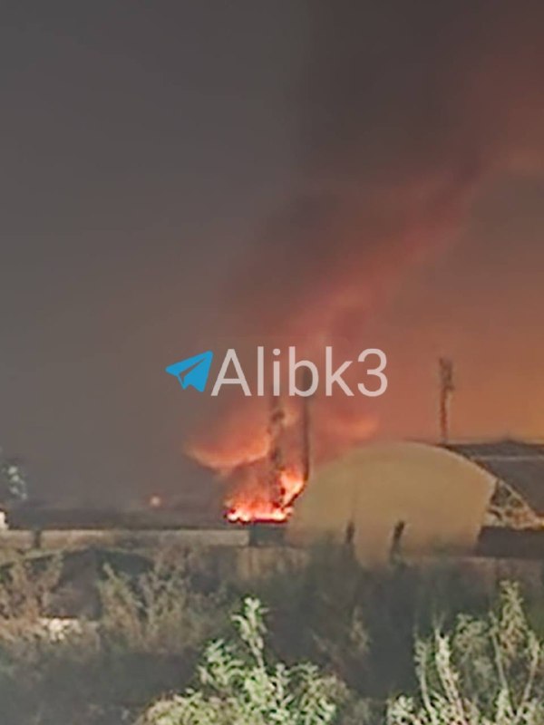 אש בוערת בבסיס האמריקאי בנמל התעופה ארביל
