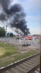 Aftermath footage from the oil depot in Ust-Labinsk after it was attacked by Ukrainian drones four days ago.