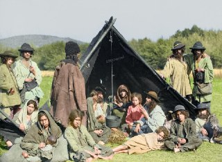 Hungarian Gypsies at a rest stop. Transylvania, 1890s.Time Machine | Historical Photo