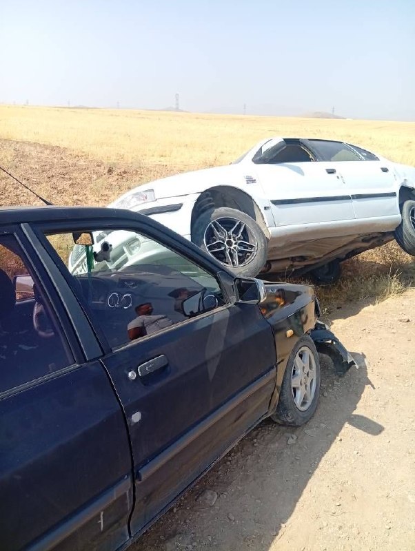 صدای دلفان: تصادف دو خودرو در بخش خاوه، جاده روستای شریف@sedaye_delfan