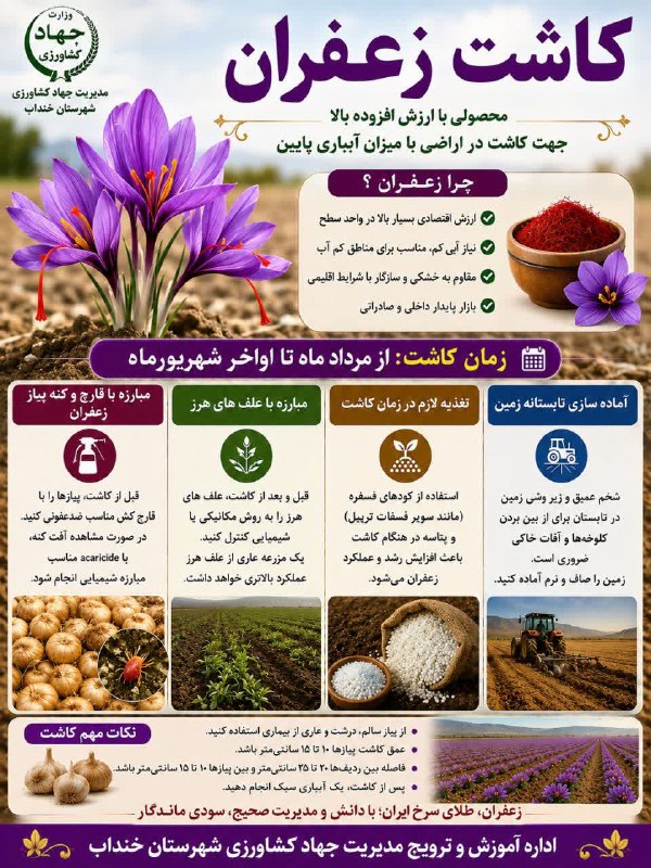 منطقه سرسبز شراء: 🔹اطلاعات مورد نیاز برای کاشت زعفران طلای سرخجهاد کشاورزی شهرستان خندابکانال منطقه سرسبز شراء 👇👇👇https://t.me/joinchat/AA