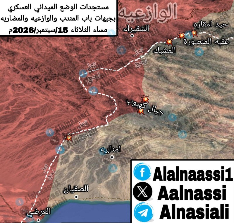 —️🇾🇪/🇸🇦 Yemen's latest map update, Bab al-Mandab front:
