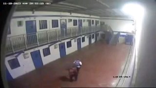 Scenes documenting the moment of the killing of the prisoner "Thar Abu Assab" from Kalkilia inside the prisons in 2023, after he was attacked by the guards.