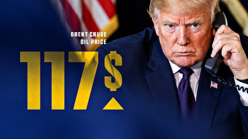 📈🛢 - The price of Brent oil continues to rise, as it has just surpassed its previous price with an increase of $4, reaching $117.25 per barrel.