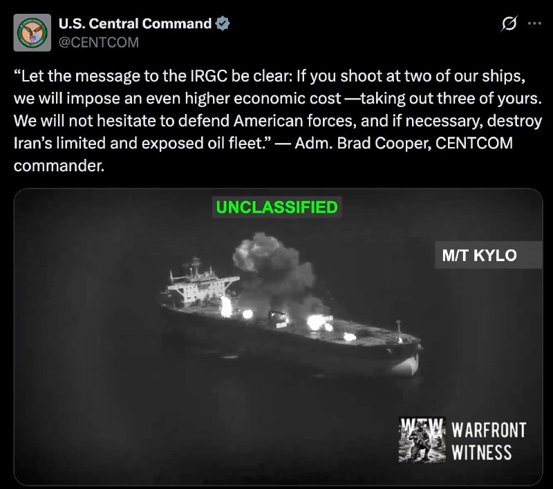 ️🇺🇸🇮🇷 US CENTCOM on X, quoting CENTCOM Commander Brad Cooper: