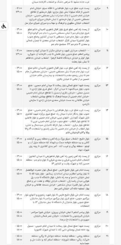 آخرین خبر سیستان و بلوچستان: برنامه خاموشی ۳۰ مرداد ۱۴۰۵آخرین خبر سیستان وبلوچستان @Zahedan_Todayبرنامه خاموشی ۳۰ مرداد ۱۴۰۵آخرین خبر سیستان وبلوچستا