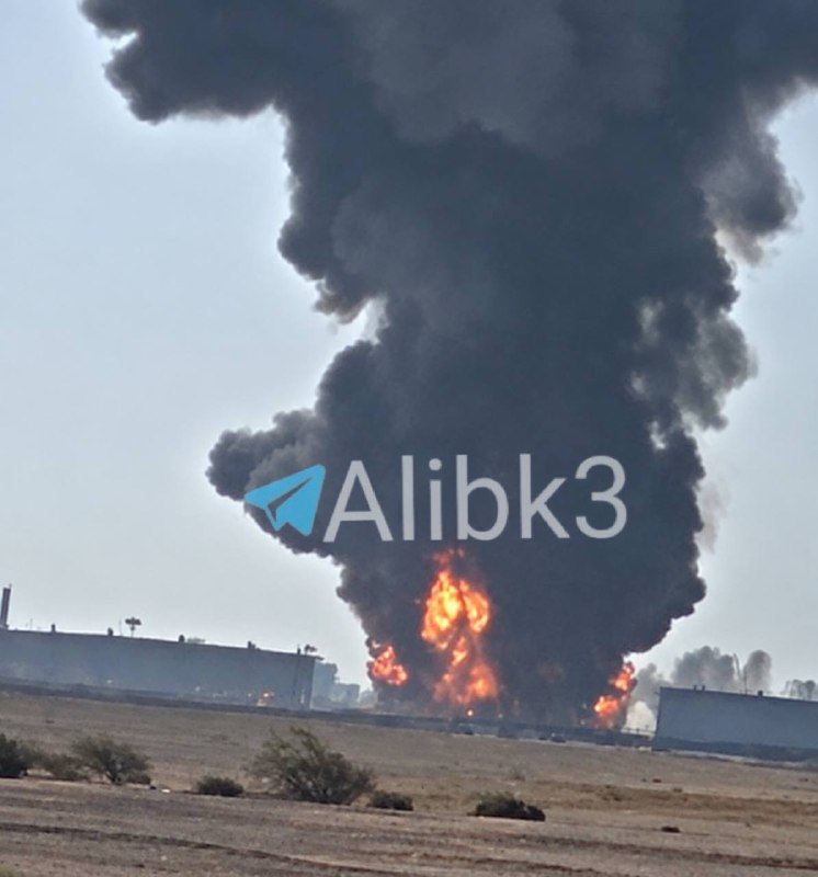 New scenes of smoke plumes rising from Aramco facilities yesterday.