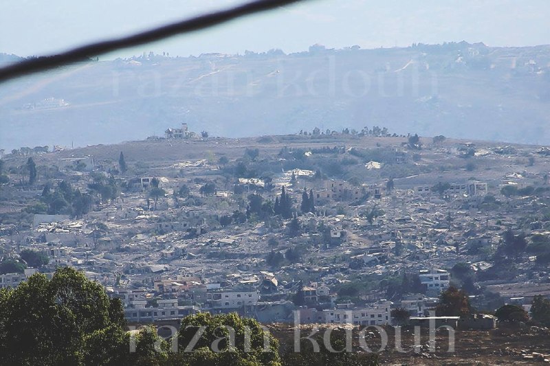 A photo showing the devastation that befell the settlement of Kfar Tabnet