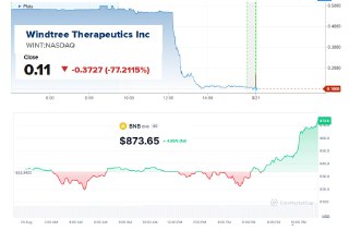 🇺🇸BTC-SISTEMI: Windtree Therapeutics esclusa dal Nasdaq: le azioni passeranno al mercato OTC