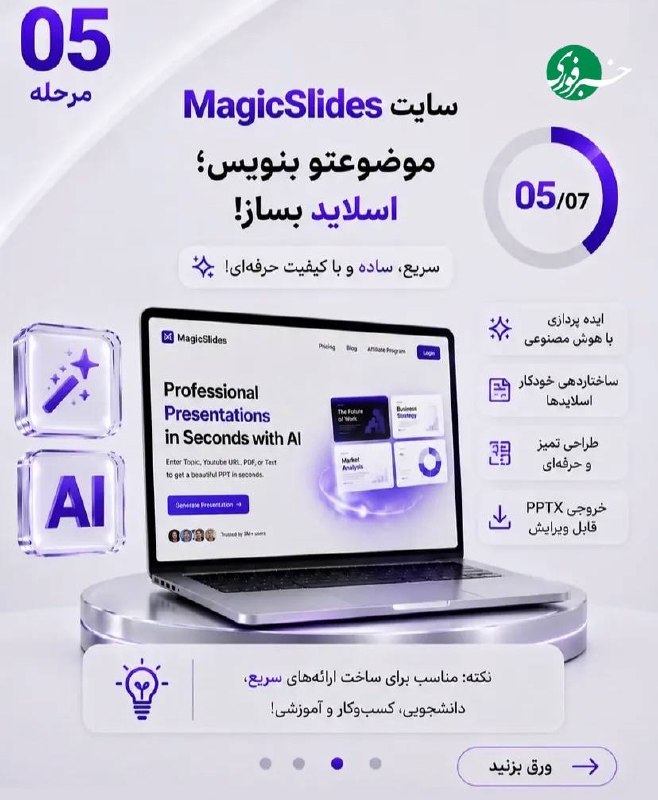 خبرفوری: ♦️با این سایتهای هوشمصنوعی پاورپوینتهای درسی و جاریتون رو حرفهایتر درست کنید#هوش_فوری🇮🇷✊ @AkhbareFori