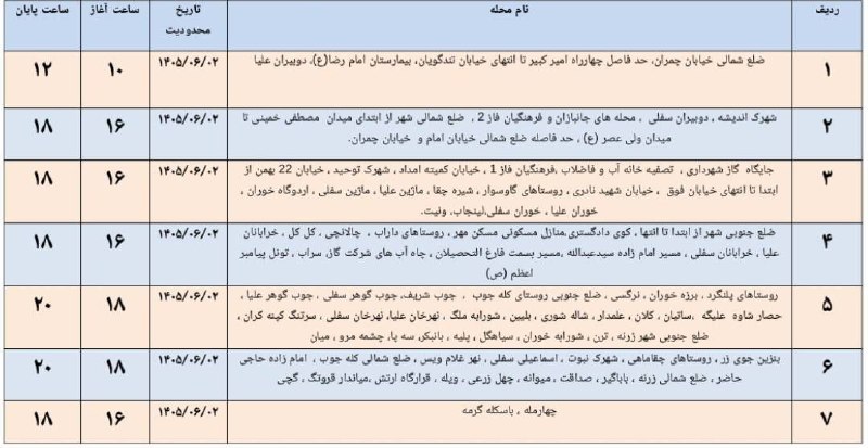 سلام بر زرنه Zarneh ⁃🔕: 🎓 اطلاعیه قطعی برق شهرستان ایوان ♦️ ۲ شهریور ۱۴۰۵📞-🔻 @salam_bar_zarneh