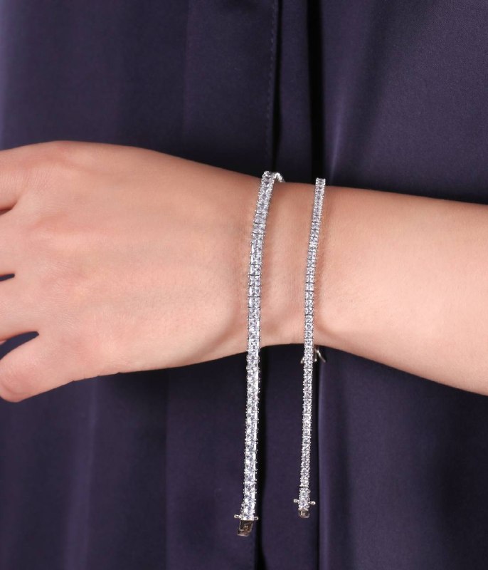 Zaab silver: دستبند تنیسی چهار چنگوزن کوچک:۸.۱۸ خاکستریوزن بزرگ:۱۳.۰۶ خاکستری
