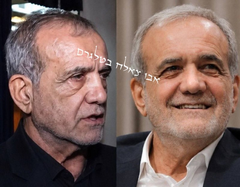 נשיא איראן פזשקיין בתמונה מלפני שנתיים בצד ימין, לעומת היום בצד שמאל.