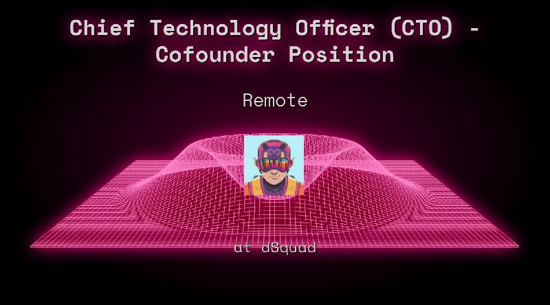 Web3 Chief Technology Officer (CTO) - Cofounder Position  Remote at dSquad