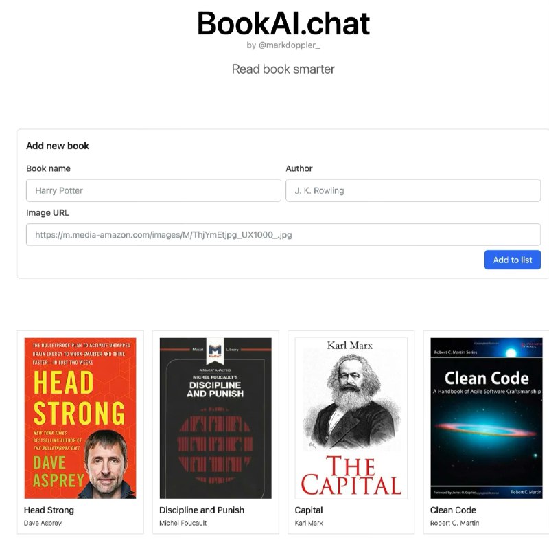 BookAI.chat，借助ChatGPT与任何一本书“聊天”，只需要输入书名和作者，支持用中文聊英文书：