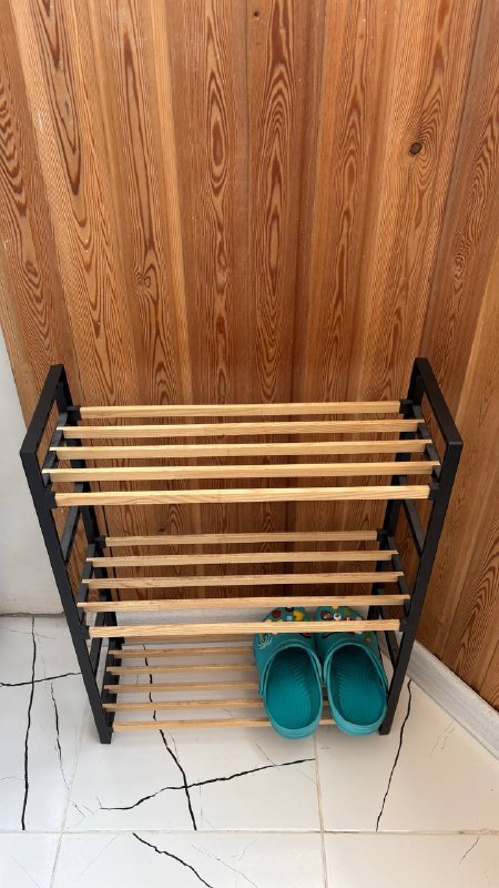 Полка для обуви, пластик+дерево