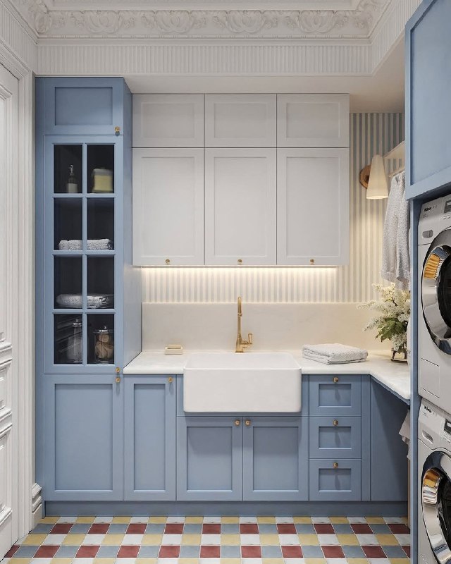 Небесно голубой дизайн постирочной Мы в МАХ | Уголок дизайна - изображение 3 - небесно, голубой, дизайн