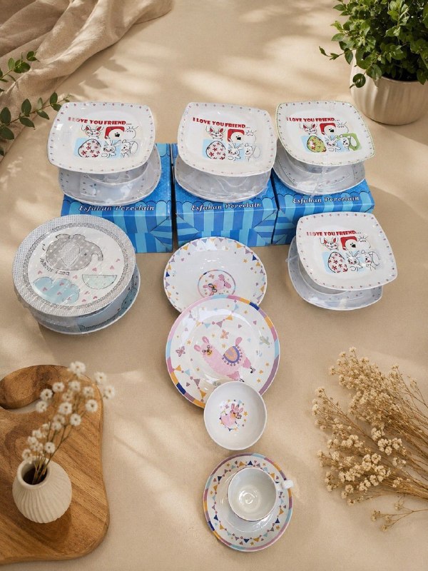 Marcoshop99: ✅️ست سرویس آرکوپال کودک ✅️۵ تکه ۲ عدد بشقاب گرد مربع پیاله فنجان پیش دستی ✅️طرح های متنوع و رنگ بندی همراه با جعبه کادوی
