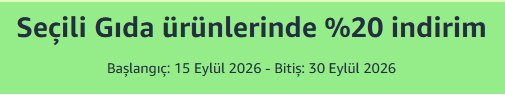Seçili Gıda ürünlerinde indirim