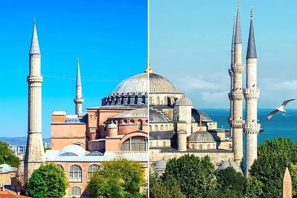 پایگاه خبری حاجت: اذان دوگانه؛ سنتی تاریخی در مساجد استانبول🔹مساجد ایاصوفیه و سلطان احمد، واقع در قلب شهر تاریخی استانبول، یکی از برجسته‌ت