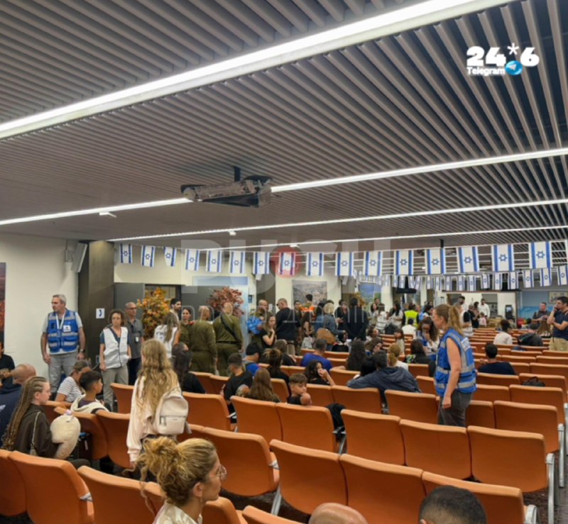 Passengers enter the arrivals hall at Ben Gurion Airport.
