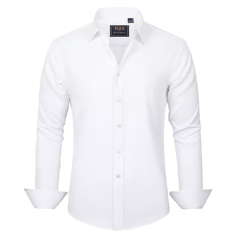 J VER Herren Hemd Unifarben Stretch Langarm Männer Hemden Regular Fit Herrenhemden