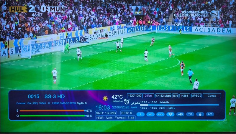 Hack Sat Feeds 📡: مسابقه فوتبال منچستر یونایتد و هال سیتی