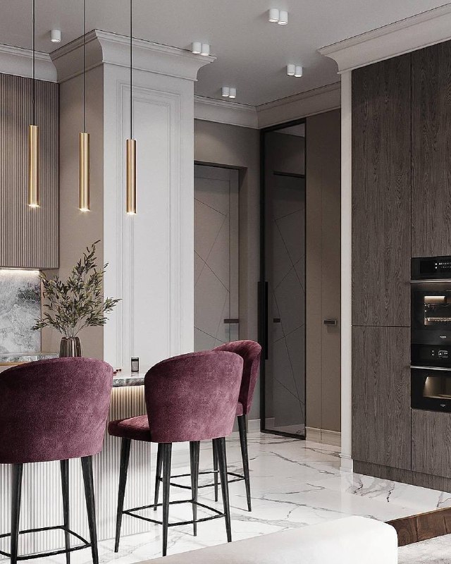 Кухня-гостиная Беж и винный цвета Дизайн Юлия Яковенко - изображение 5 - кухня, гостиная, беж