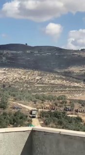 The first moments of the settlers' attack on the olive pickers between the town of Burka and the Ramin plain, which led to the death of the citizen Ali al-Bazari and the wounding of 8 others.