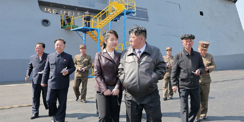 Kim Jong Un watches as North Korea's newest warship falls off dry dock