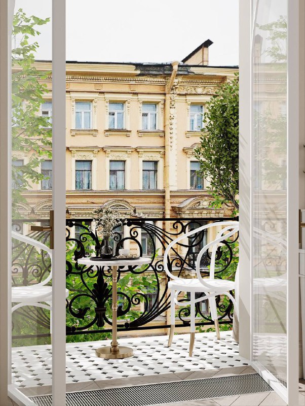 Заказчики купили эту квартиру из-за вида из окна, французского балкона, ну и потому что влюбились в атмосферу старого фонда времен Сталинского ампи... - изображение 1 - заказчики, купили, эту