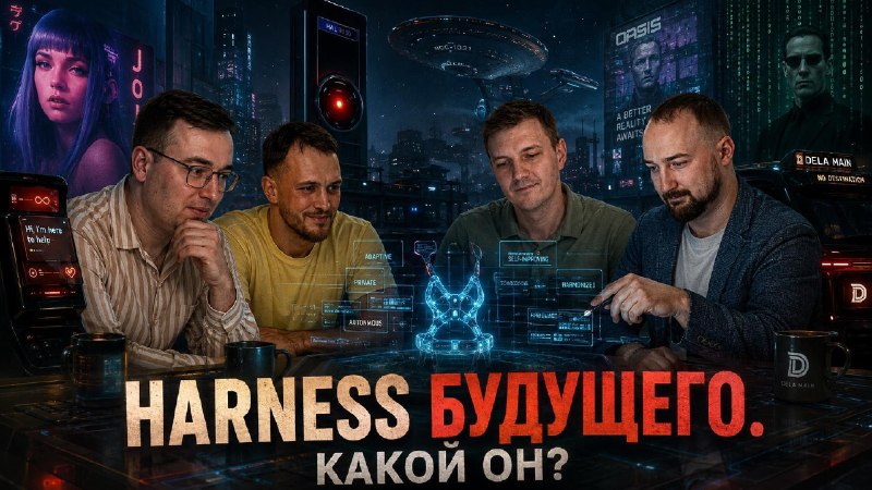 Мы с ребятами собрались и решили обсудить: Harness будущего, какой он?Соберёмся на стриме у Кости Доронина, с нами будут Александр Абрамов, автор Dealer.AI и Павел Рыков, автор Pavel Zloi.Мы обсудим, как текущие задачи, которые решаем с помощью AI-агентов, так и то, во что превратится harness в будущем. Какие изменения и вызовы ждут нас впереди.Моё видение – harness будет упрощаться для юзера и усложняться внутри.Условно, через 1-2 года, вам будет достаточно описать свою идею прям в приложение ChatGPT на айфоне, агент проведёт интервью, сразу визуализирует и если вас всё устроит, то уйдет на часик реализовывать это. А далее вы уже сможете проверить результат прямо в продакшене.При этом, я уверен, что это всё добро будет стоить дороже чем сейчас. А если захочется сэкономить, то придётся тратить больше своего личного времени.А вы что думаете? Пишите своё мнение в комменты и там же задавайте вопросы, которые мы разберём на стриме.📆 Дата и время проведения стрима: пятница, 17 июля, 16:00 (GMT+3)📱 Место проведения: YouTube-канал Кости Доронина🪄 Ссылка для добавления в календарьP. S. на обсуждение обложки мы потратили больше времени, чем на обсуждение вопросов. Сколько отсылок на обложке вы найдете?Лайк, репост✔️ Тимур Хахалев про AI Coding, подписывайтесь!
