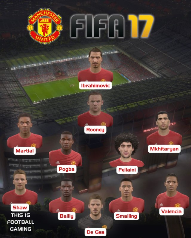 FIFA IRAN: 📌 ترکیب تیم منچستر یونایتد در FIFA 17 🏴󠁧󠁢󠁥󠁮󠁧󠁿فیفا ایران، یکی از قدیمی ترین و به روز ترین کانال های فیفای فارسی.📱 This Is