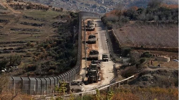 The advance of tanks of the occupying regime in southern Syria and the destruction of agricultural lands
