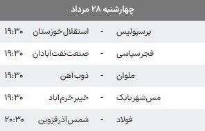 خبرفوری: 🔺برنامه بازیهای امروز هفته دوم لیگ برتر فوتبال ایران@khabarfouri